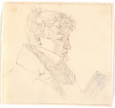 Læsende ung mand, kunstnerens ældste broder, pastor Carl Adolf Købke (1804-1840) ?
