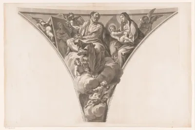 Lucas de Evangelist schildert Maria met Kind