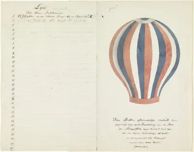Luchtballon en lijst van intekenaars