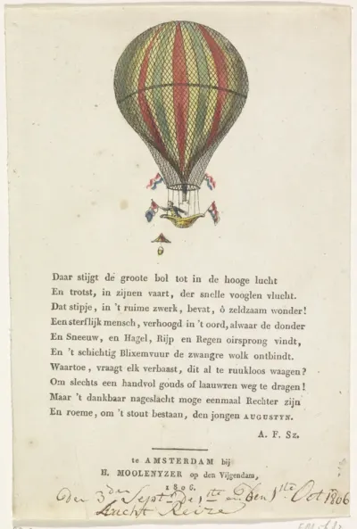 Luchtballon van de heer Augustin, 1806