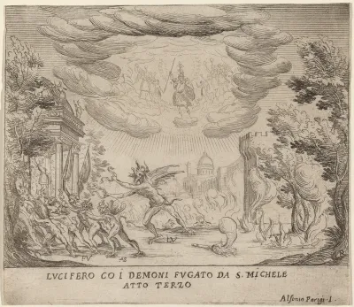 Lucifer and Demons Fleeing Saint Michael