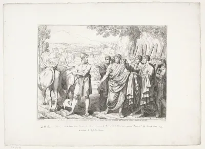 Lucius Quintius Cincinnatus wordt van de ploeg gehaald