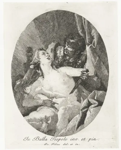 Lucretia bedreigt door Sextus met dolk