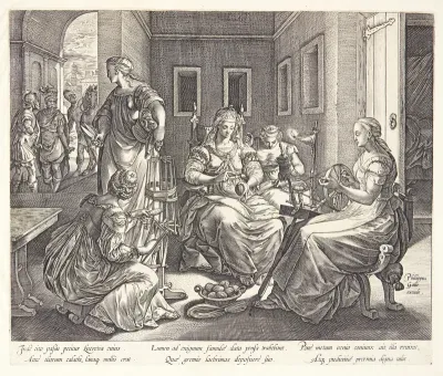 Lucretia spinder med sine hofdamer