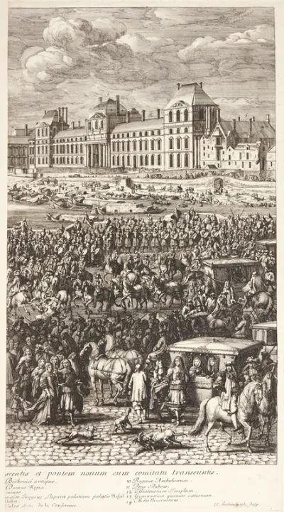 Ludvig XIV i procession over Pont Neuf (højre del)