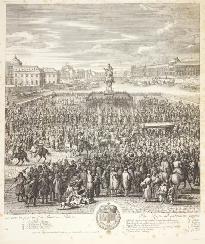 Ludvig XIV i procession over Pont Neuf (midterste del)