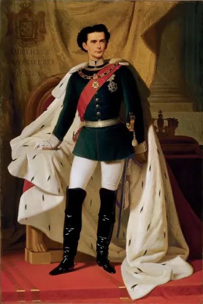 Ludwig II of Bavaria in generals' uniform and coronation mantle