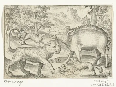 Luipaard, wild zwijn en honden