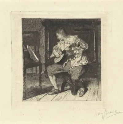 Luitspeler spelend van bladmuziek