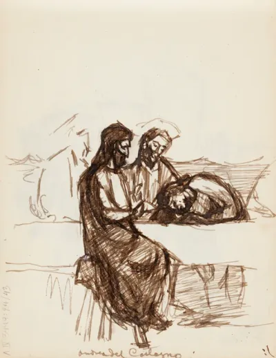Luonnos Andrea del Castagnon maalauksesta