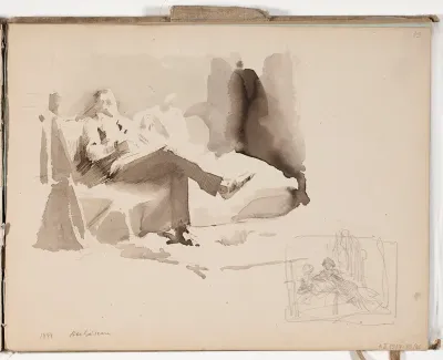 luonnos maalaukseen Ateljeekohtaus, 1881