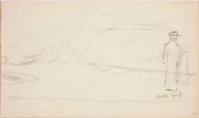 Luonnos maalaukseen Lauantai-ilta Hamarissa 1885