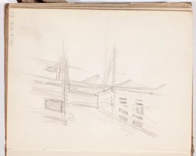 Luonnos maalaukseen Silta-arkkuja Katjanokalla, 1908