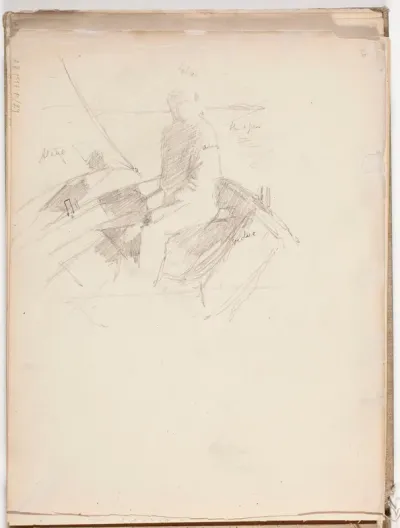 Luonnos mahdollisesti teokseen Merellä, 1883