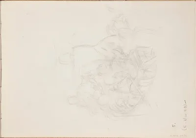 Luonnos Raahen kirkon alttaritauluun.Todennäköisesti n. 1925