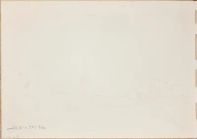Luonnosteltu maisema. Todennäköisesti n. 1925-28