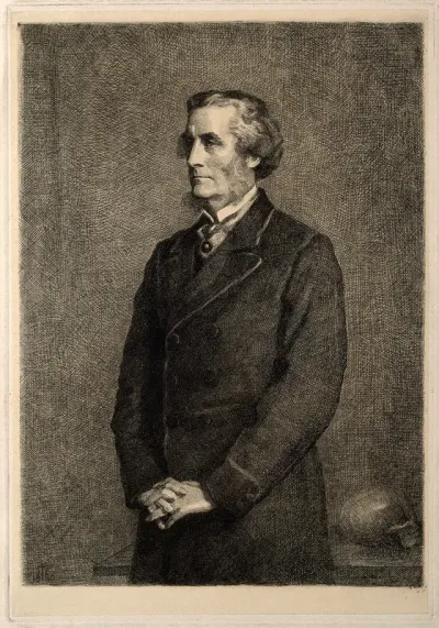 Luther Holden. Etching by J. Linnell after J. E. Millais, 1880