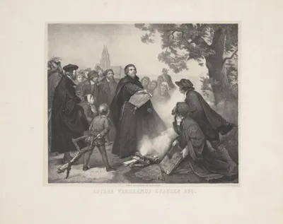 Luther verbrandt de bul