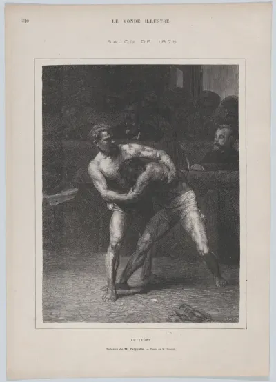 Lutteurs (The Wrestlers), from "Le Monde Illustré"