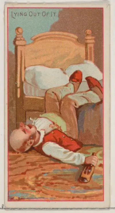 Lying Out of It, from the Jokes series (N87) for Duke brand cigarettes