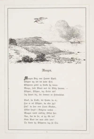 Maagen. Illustration til H.V. Kaalund, "Fabler for Børn"
