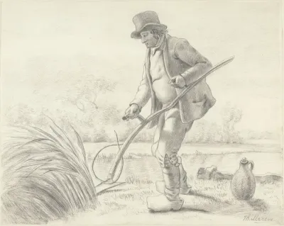 Maaiende boer