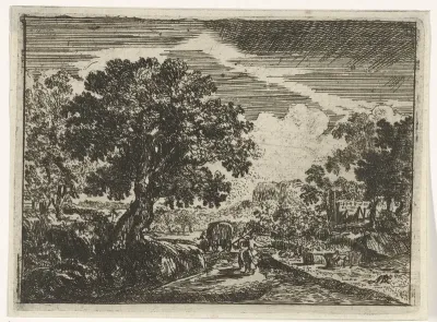 Maaier in een landschap