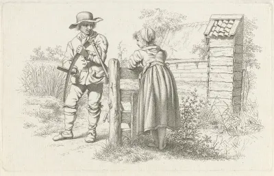 Maaier in gesprek met een meisje