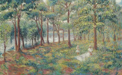 Madame Lebasque et sa fille au bord de la Marne