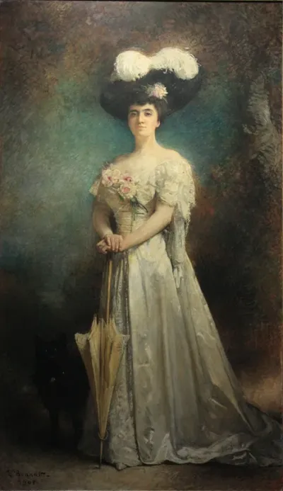Madame Maurice Pascal et son chien Tiny