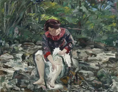 Mädchen am Waldbach