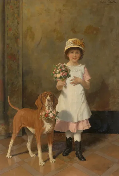 Mädchen mit Hund