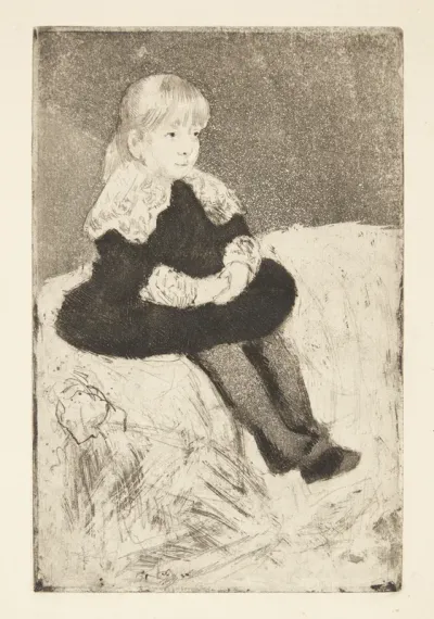 Mademoiselle Luguet siddende på en sofa