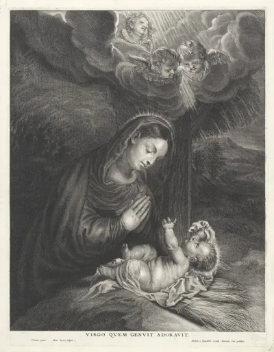 Madonna aanbidt het Christuskind