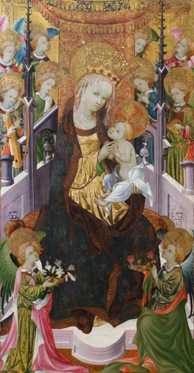 Madonna and Child Enthroned Surrounded by Angels