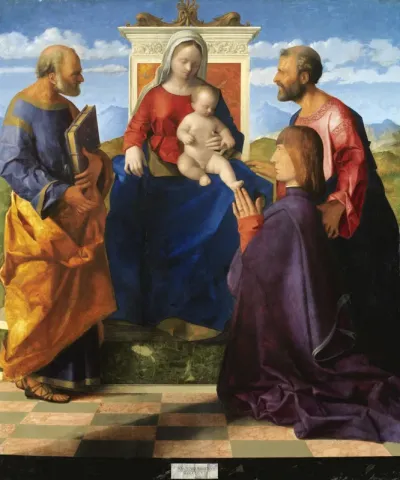Madonna and Child Enthroned with Saints and Donor