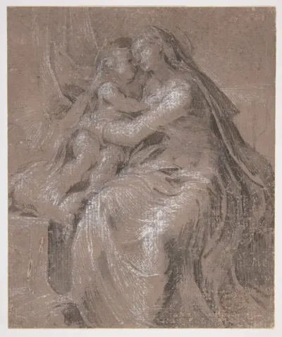 Madonna and Child (recto); Head and Bust of Saint John the Evangelist  (verso)