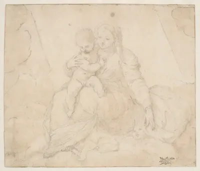 Madonna and Child Seated on a Cloud