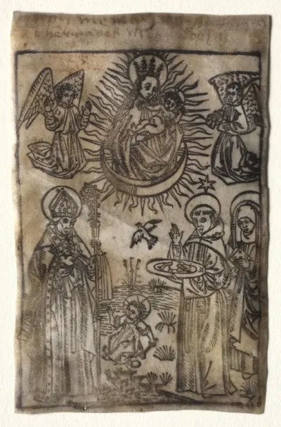 Madonna and Child with Three Members of the St. Augustine Order:  Saints Augustine, Nicholas and Clara