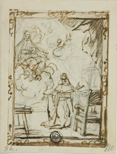 Madonna Appearing to Kneeling Saint