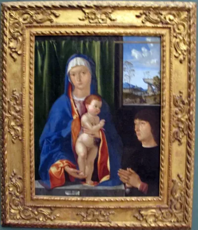 madonna col bambino e un devoto