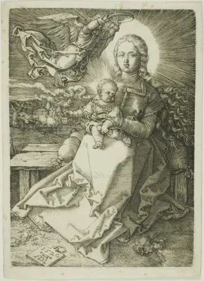 Madonna Crowned by One Angel