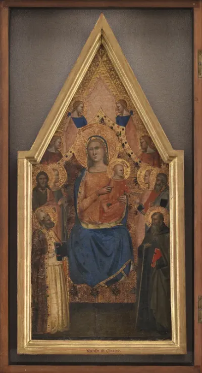 Madonna med Barnet, omgivet af helgener og engle