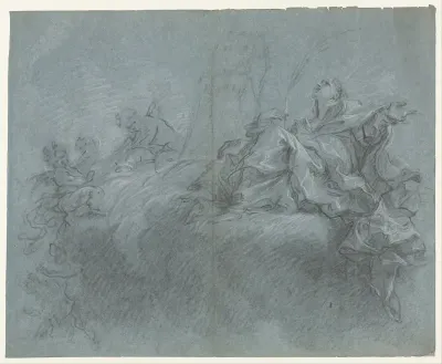 Madonna met engelen in de wolken