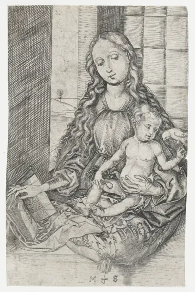 Madonna met kind en papegaai