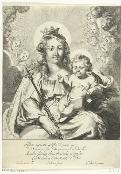 Madonna met kind in de wolken