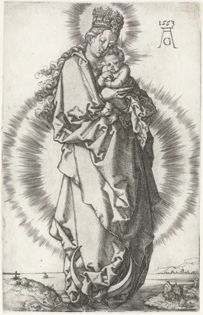 Madonna met kind op de maansikkel