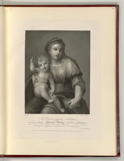 Madonna mit Kind auf dem Schoß