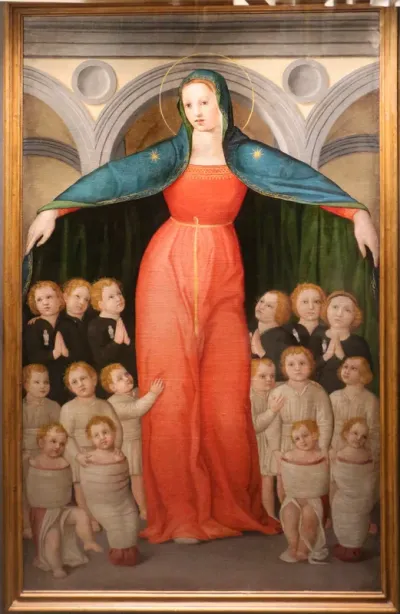 Madonna schützt die unschuldigen Kinder. Madonna der unschuldigen Kinder