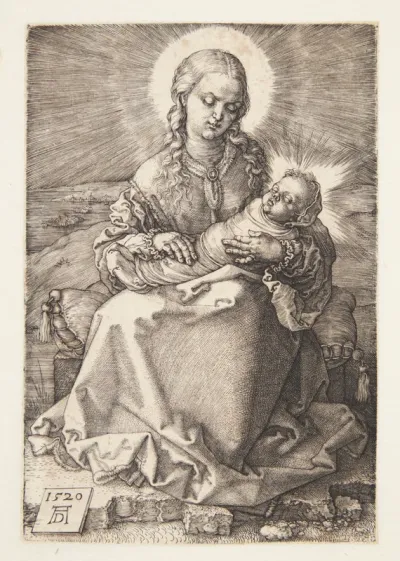 Madonna, siddende med svøbelsesbarnet